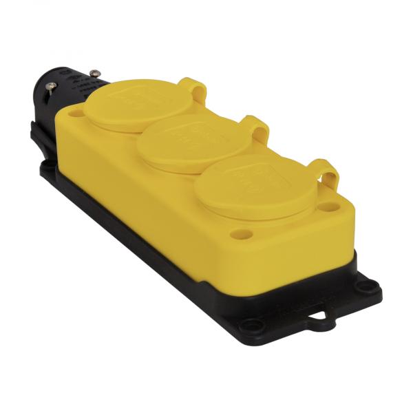 Schutzkontakt 3-Fach Steckdosenleiste IP44 (Gelb)